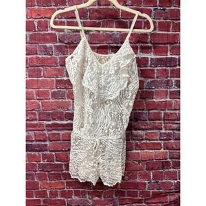 Beach Bunny Swimwear White Lace Cover Up Romper Sheer Beach Dress